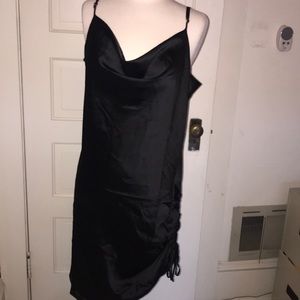 Black evening mini dress